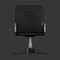 Modern Gray Office Chair With Metal Armrests And Five Star Base