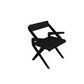 Modern Black Leisure Chair With Cross Legs And Armrest Design Details