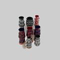 Artistic Ceramic Vessels With Bold Colors Geometric Patterns And Wavy Designs