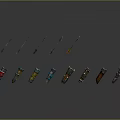 Colorful Decorative Arrows and Quivers with Unique Designs for Weapon Collection
