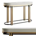 Elegant Modern Console Table With Gold Black Metal Legs And Light Top