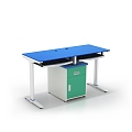 I-shaped laboratory desk office computer cabinet table 3d model