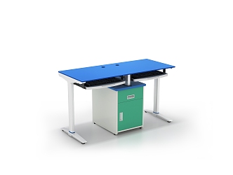 I-shaped laboratory desk office computer cabinet table 3d model