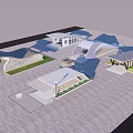 Modern Station Architectural Design With Curved Roofs And Plaza Entrance Area