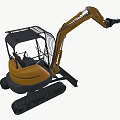 Compact Yellow Industrial Tracked Excavator With Operator Cabin And Hydraulic Arm