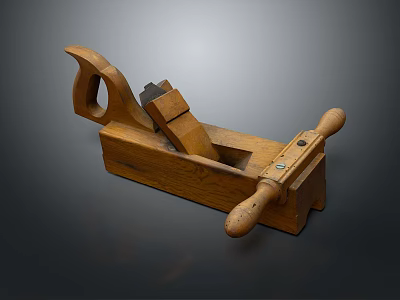 Vintage Wooden Hand Plane Tool With Smooth Handle And Solid Body For Household Use 3d model