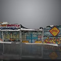 Tour Bicycle Shop Facade With Colorful Graffiti Art And Vintage Signage