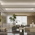 Modern Hotel Lobby Interior With Large Windows Green Plants And Reception Desk