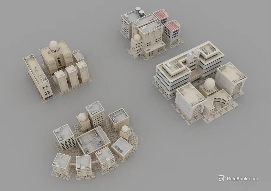 Various Modern 3D Architectural Models With Different Structures And Designs 3d model