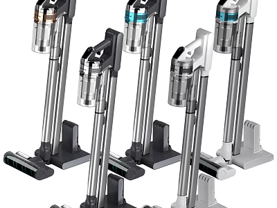 Modern Upright Vacuum Cleaners With Sleek Designs And Multiple Styles For Home Use 3d model