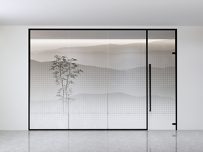 Glass partition gradient glass 3d model