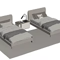 Modern single bedside table 3d model