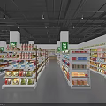 Aerial View Plan of Supermarket Layout With Shelves and Product Displays