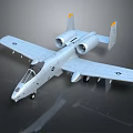Military Attack Aircraft With Twin Engines Gray Fuselage And Wing Insignia