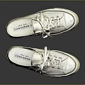 White Canvas Low Top Casual Sneakers Classic Design Fashion Comfortable Footwear