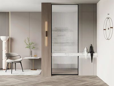Modern Partition Entrance Shoe Cabinet 3d model