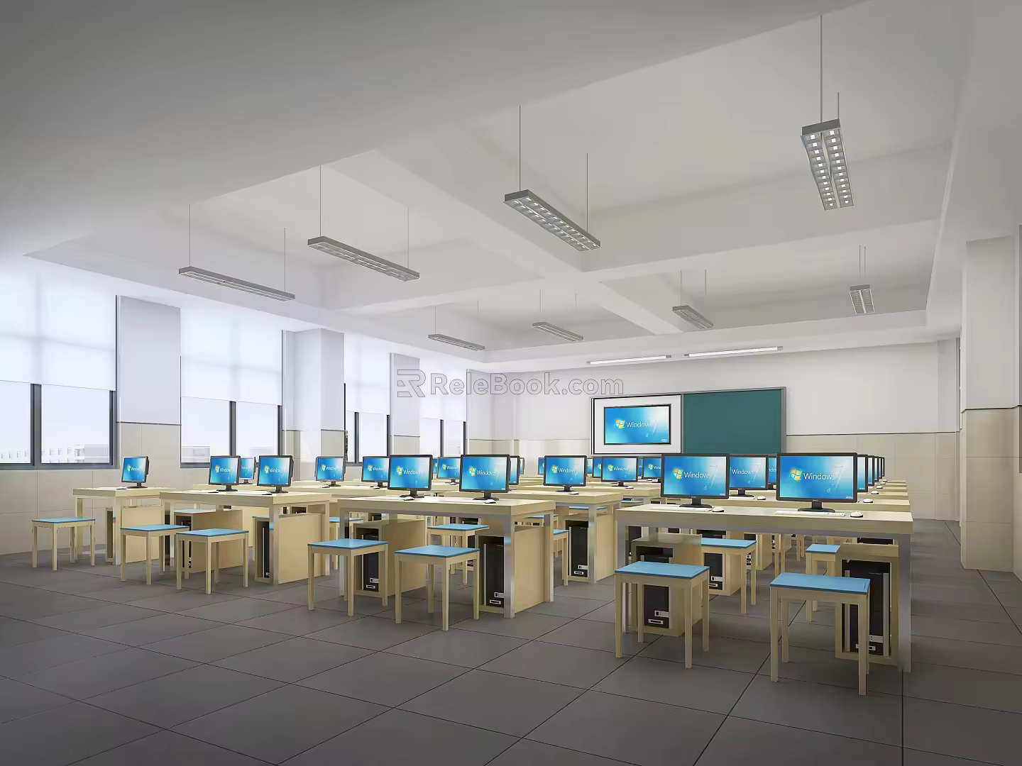 Modern Computer Room 3d model