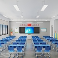 modern classroom 3d model