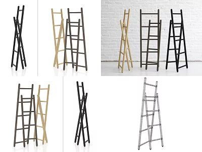 Ladder Style Clothes Hangers In Various Colors And Modern Designs For Home Use 3d model