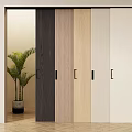 Modern Sliding Doors with Multiple Color Finishes in Indoor Space with Wooden Floor