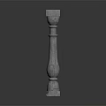 Classic Stone Decorative Column With Intricate Carved Details And Base