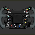 Professional Racing Steering Wheel With Colorful Buttons Paddles Control Panel And Carbon Fiber Design