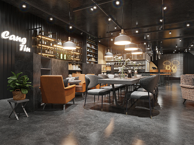 Industrial LOFT Cafe 3d model