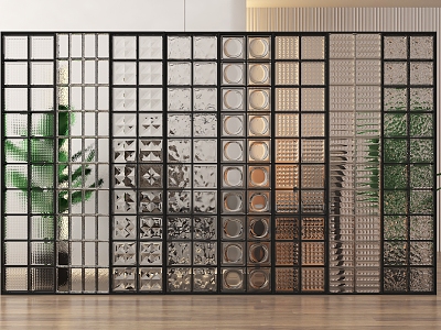 glass brick partition glass brick glass partition 3d model