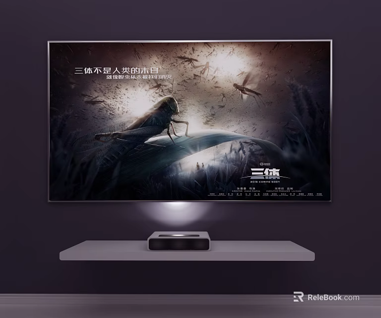 Modern TV Displaying Sci Fi Series With Projector And Ultra HD Screen 3d model 