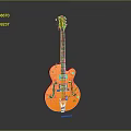 Orange Electric Guitar With Classic Design And Glossy Finish Musical Instrument