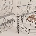 Various Metal Scaffolding Structures For Construction With Sturdy Frames And Designs 3d model