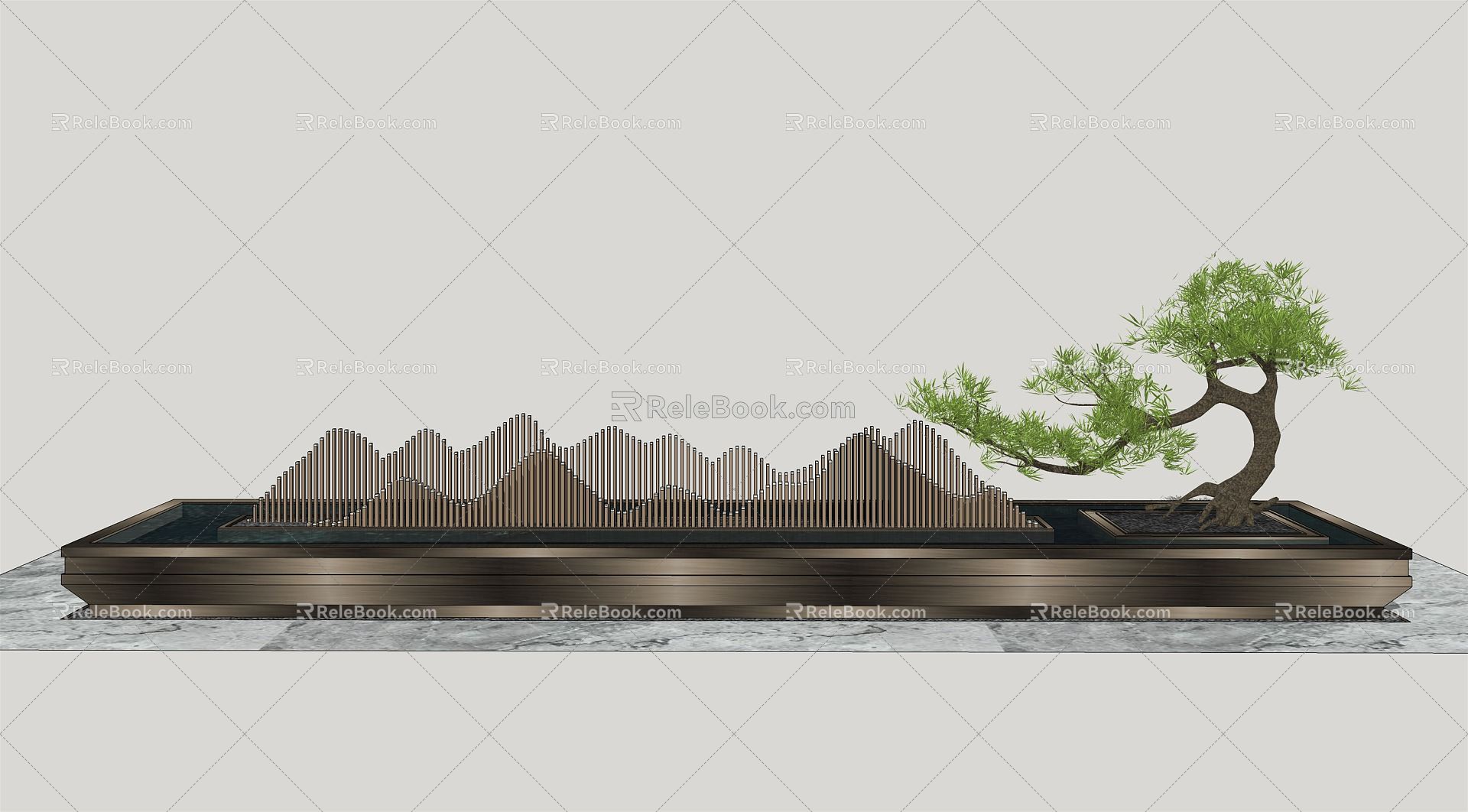 Modern landscape sketch leisure waterscape model