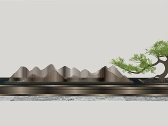 Modern landscape sketch leisure waterscape 3d model