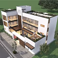 Modern Detached Villa With Three Story Design Green Roof And Garden Surroundings