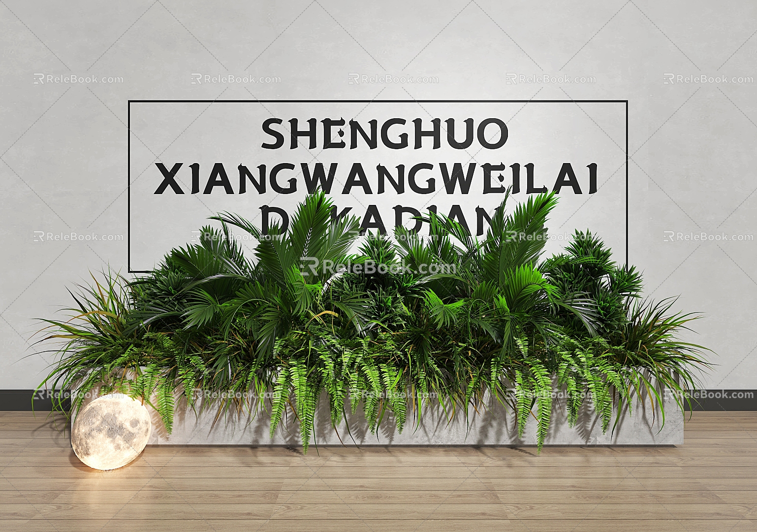 Green Planting Flower Box Flower Box Green Planting Pile Mobile Flower Box Flower Box Plant Potted Planting Lunar Lamp Green Planting Landscape Outdoor Green Planting Ornaments 3d model