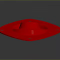 Red Square Hardware Tool with Central Silver Hole and Four Corner Holes