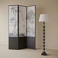 French Screen Floor Lamp 3d model