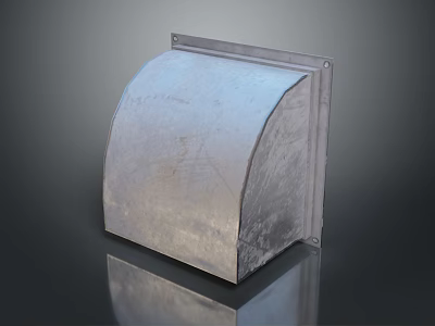 Metal Semicircular Industrial Ventilation Duct Cover With Smooth Surface And Reflective Finish 3d model