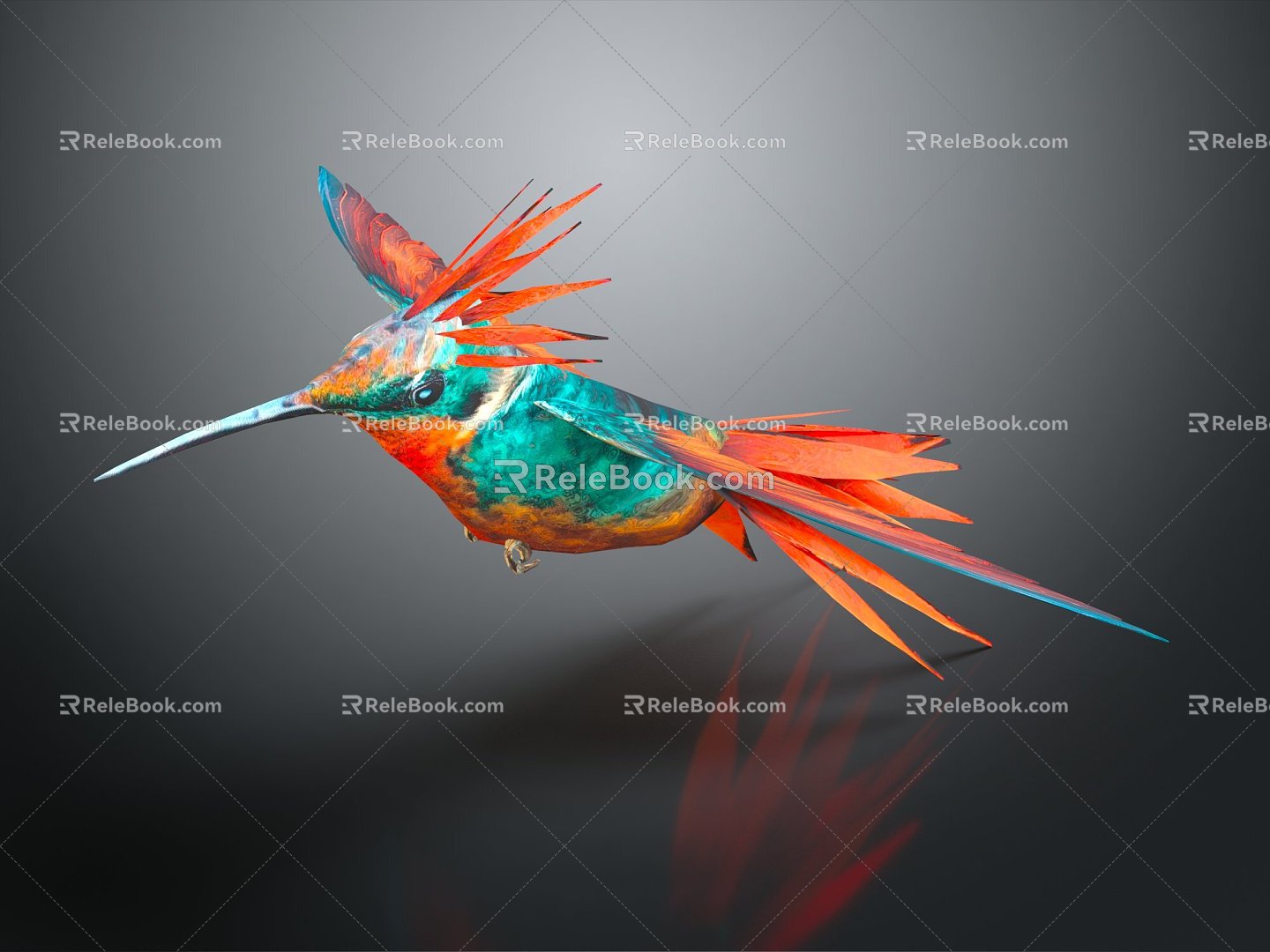 Modern Hummingbird Birds 3d model