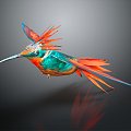 Modern Hummingbird Birds 3d model