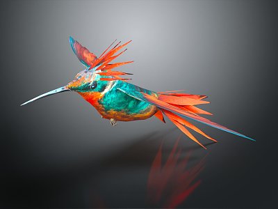 Modern Hummingbird Birds 3d model