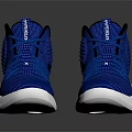 Blue High Top Lace Up Shoes With White Sole And Sporty Comfortable Design
