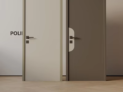POLI Hinged Doors Modern Interior Design With Different Colors And Handles 3d model