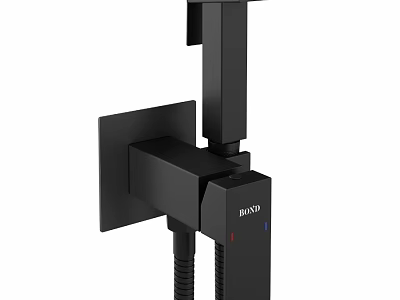 Black Wall Mounted Toilet Faucet Design With BAXD Brand And Modern Style 3d model