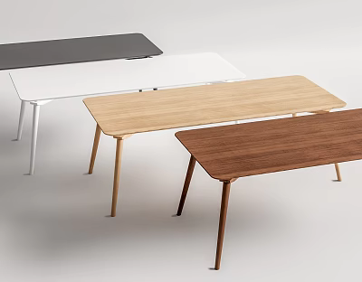 Modern Minimalist Dining Tables In Black White And Wooden Finishes With Sleek Lines 3d model