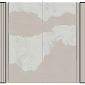 Elegant Modern Background Wall Design With Textured Gray White Surface And Metal Lines