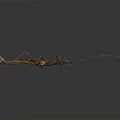 Mythical Brown Game Movie Character With Long Slender Legs And Antennae On Dark Background