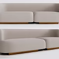 Modern Double Sofa Fabric Double Sofa Multiplayer Sofa 3d model