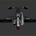 Futuristic Three Wheeled Motorcycle With White Black Body Mechanical Suspension And Handlebar Controls