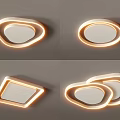 Modern Sleek Ceiling Lights Featuring Various Shapes Illuminated Frames And White Panels